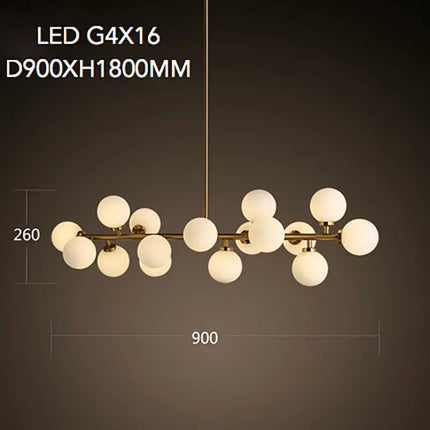 Lustre doré avec boule en verre design créatif — LZ4X9P2
