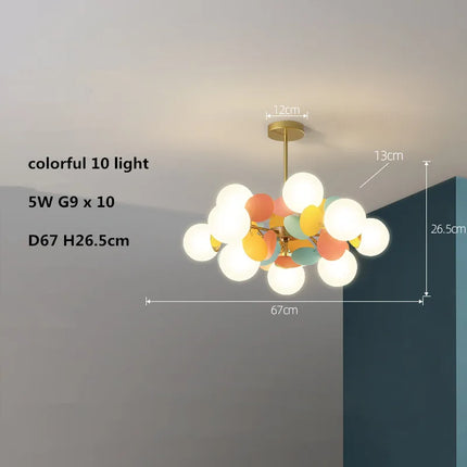 Lustre LED globe en verre acrylique coloré pour enfants — LZ4X9P2