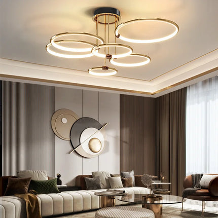 Lustre LED postmoderne à anneau pour décoration nordique — LZ4X9T1