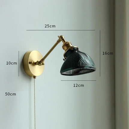 applique led moderne verre chaîne interrupteur nordique cuivre lumière