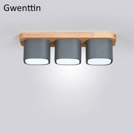Plafonnier design nordique en bois et fer pour intérieur décoratif — LZ4T9X