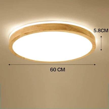 Plafonnier LED ultra-fin en bois massif style japonais 2021 — LZ4X9M
