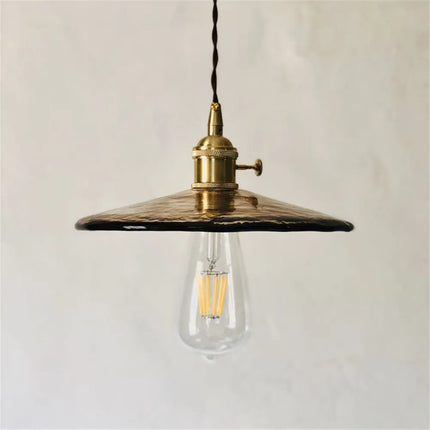 Suspension vintage en verre et laiton style nordique — LZ4X9T2