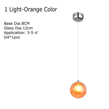 Lustre suspension en verre soufflé avec appliques LED colorées G4 — LZ4X9M