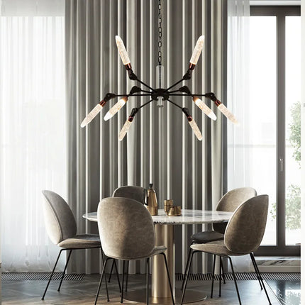 Lustre suspension nordique en fer et cristal moderne — LZ4X9V