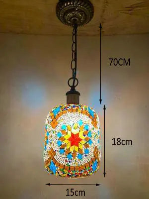 Suspension LED style bohémien en mosaïque turque rétro — LZ4X9P2