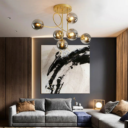 Lustre en verre pour éclairage intérieur élégant — LZ4G7T9