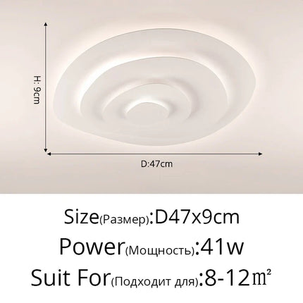 Lustre LED moderne à anneaux ondulés pour salon intérieur — LZ4X9T2