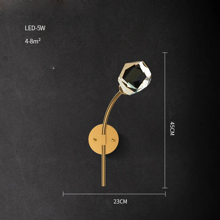 Applique murale LED postmoderne en cuivre et cristal — LZ4X9T1