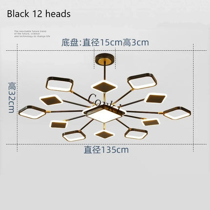 Lustre carré LED moderne à intensité variable — LZ4X9P2