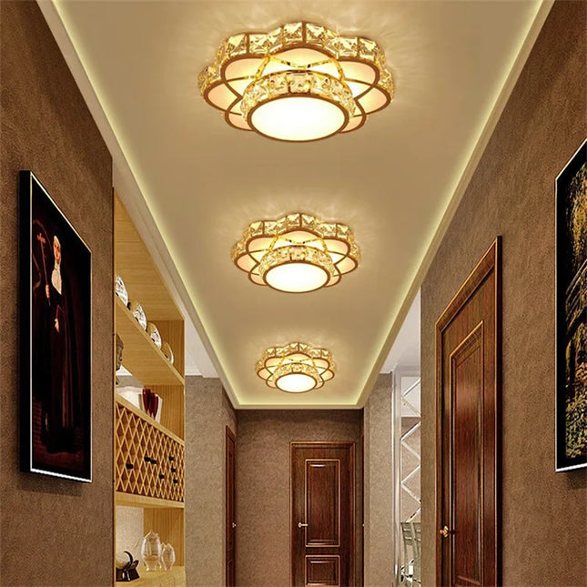 Plafonnier LED intelligent à motif floral en cristal moderne — LZ4X9QJ
