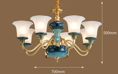Lustre suspension en céramique et cuivre au design moderne épuré — LZ4X9J