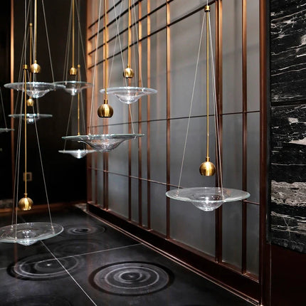 Suspension LED en verre transparent au design nordique moderne — LZ4X9P2