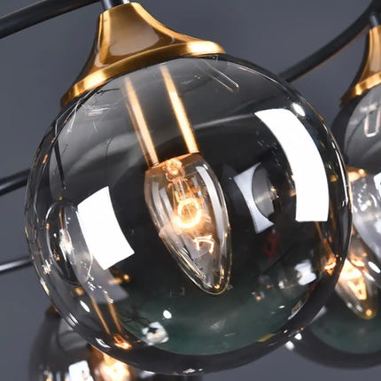 Lustre suspension en verre ambré et métal style nordique pour restaurant — LZ4X9T2
