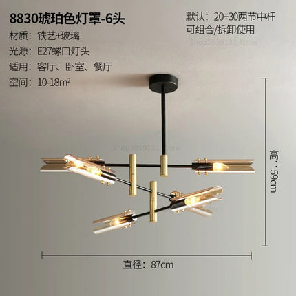 Lustre suspension en verre au design nordique créatif — LZ4X9P
