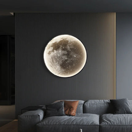 applique murale moderne led lune décoration luxe art