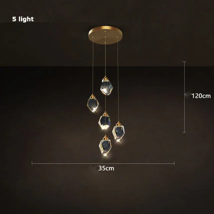 Lustre en cristal et cuivre au style art déco moderne — LZ4X9T2P