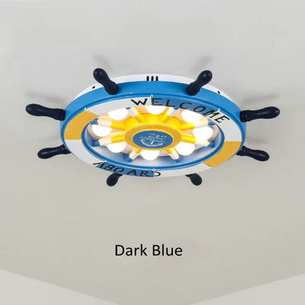 Lustre en bois méditerranéen avec LED pour chambre d'enfants — LZ4X9M