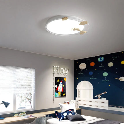 Plafonnier LED réglable en bois pour enfants motif dessin animé — LZ7D9X