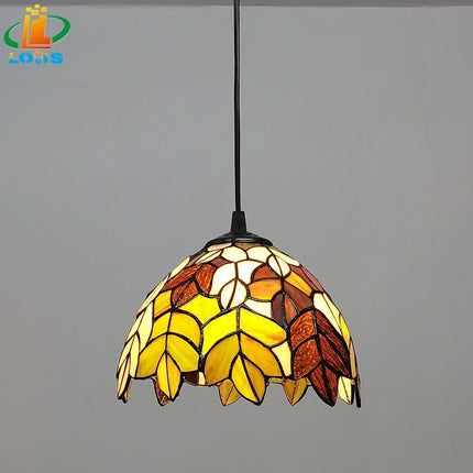 Lustre en verre style Tiffany pour cafés et restaurants rétro — LZ4QJ9