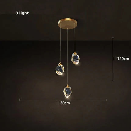 Lustre en cristal et cuivre au style art déco moderne — LZ4X9T2P