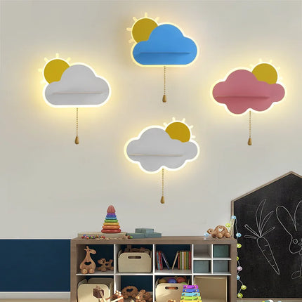 Applique murale LED pour enfants en métal avec tirette rose, bleu et blanc — LZ4X9Q7