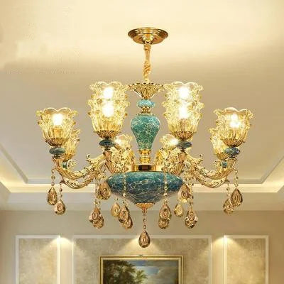 Lustre en cristal et céramique pour éclairage élégant — LZ4P7XQ