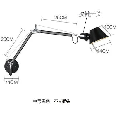 Applique murale LED à bras long pliable et réglable pour lecture — LZ4X9T