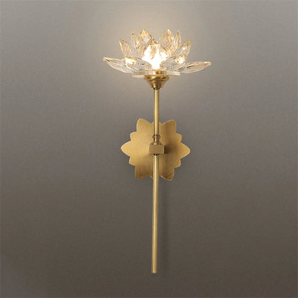Applique murale LED luxe en cristal motif lotus chinois — LZ4Q8N2