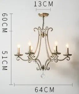 Lustre rétro en métal coulé style fer forgé pour intérieur — LZ4X9T2