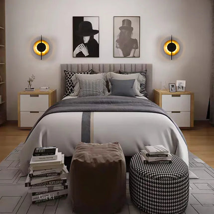 Applique murale design postmoderne en métal doré pour intérieur raffiné — LZ4QJ7M