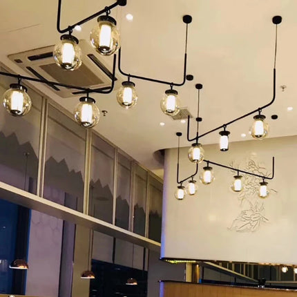 Lustre suspension postmoderne en verre et métal style nordique — LZ4X9P2
