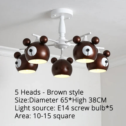 Lustre enfant lumineux avec motif ours en dessin animé — LZQ7M2