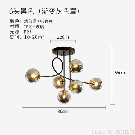 plafonnier boule en verre design nordique élégant pour intérieur moderne