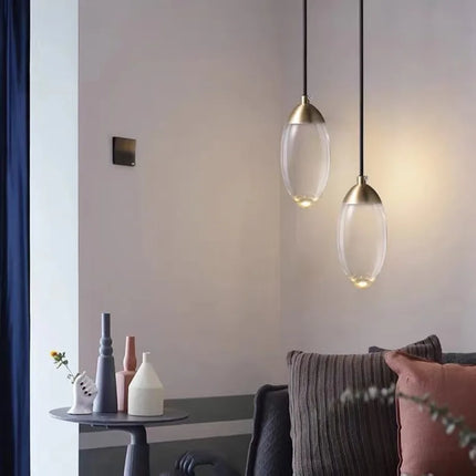 Suspension design nordique en laiton et cristal pour intérieur élégant — LZ4X9P