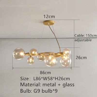 Suspension lustre nordique à bulles pour décoration intérieure — LZ4X9P2