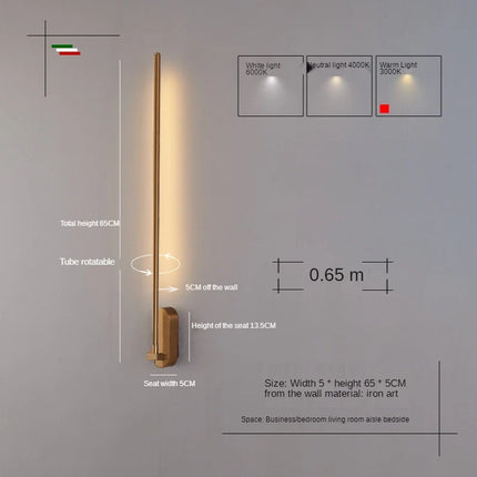 Applique murale nordique design moderne en bande allongée — LZ4Q7N2