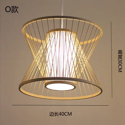 Lustre suspension en bambou style zen pour ambiance relaxante — LZ7D9X
