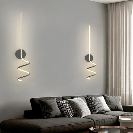 Applique murale LED en spirale style scandinave en aluminium et métal — LZ4XJ9