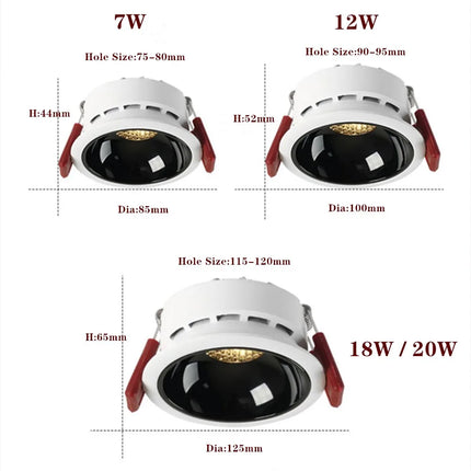 spot led encastrable plafond nid d'abeille sans éblouissement