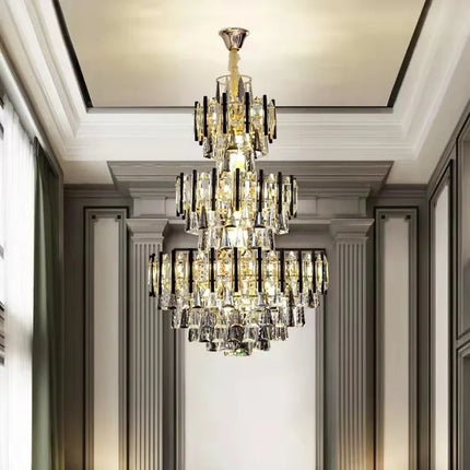 Lustre en cristal de luxe pour escalier et hall d’hôtel — LZ7XQ9