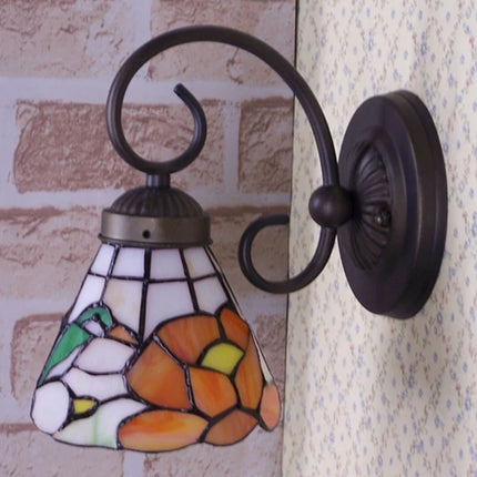 Lampe de chevet en verre style Tiffany avec motif oiseau décoratif — LZ4X9P