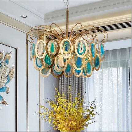 Lustre suspension nordique en agate pour décoration intérieure élégante — LZ4X9T