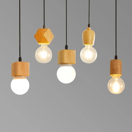 Suspension vintage industrielle rustique en bois Mengjay — LZ4N7Q2