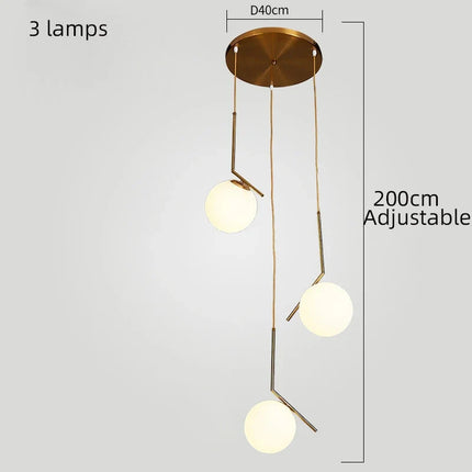 Lustre suspension moderne en verre style nordique — LZ4XJ9