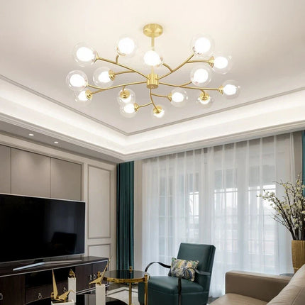 Lustre suspension LED moderne style moléculaire nordique — LZ4X9P2