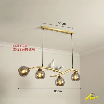 Lustre suspension LED en verre style nordique pour bar et restaurant — LZ4X9T
