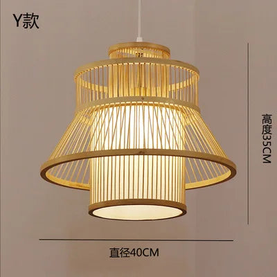 Lustre suspension en bambou style zen pour ambiance relaxante — LZ7D9X