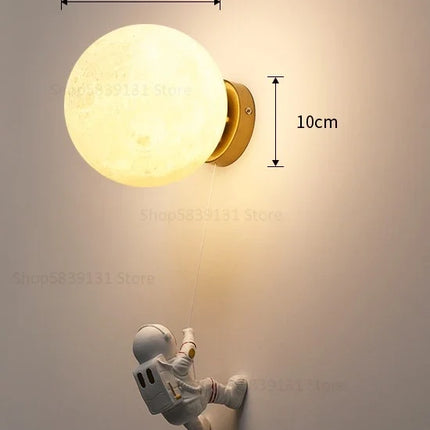 Applique murale enfant design astronaute avec étoiles et lune — LZ4X9P