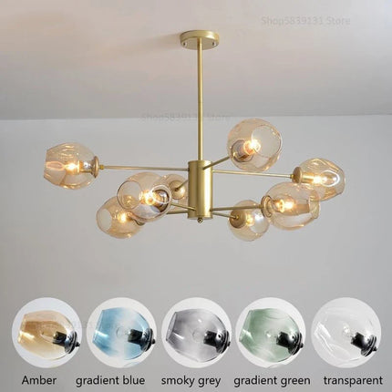Lustre suspension nordique en verre et fer pour décoration — LZ7D9X